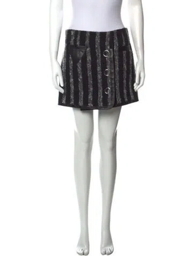 Pre-owned Alexander Wang Striped Mini Skirt In Black