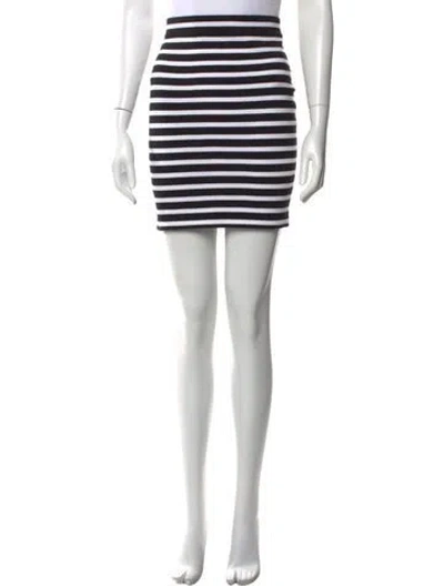 Pre-owned Alexander Wang Striped Mini Skirt In Black