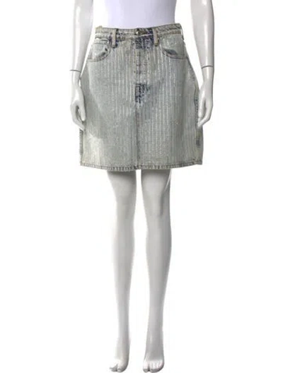 Pre-owned Alexander Wang Striped Mini Skirt In Blue