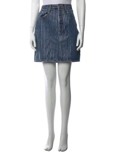 Pre-owned Alexander Wang Striped Mini Skirt In Blue