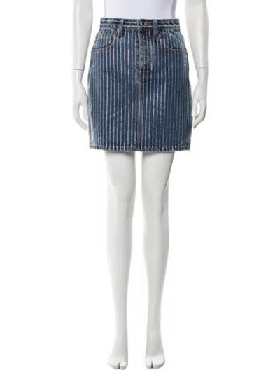 Pre-owned Alexander Wang Striped Mini Skirt In Blue