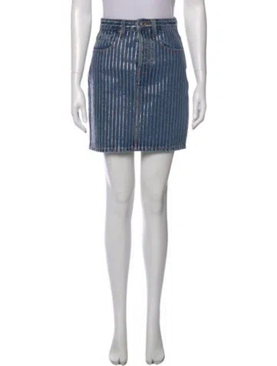 Pre-owned Alexander Wang Striped Mini Skirt In Blue