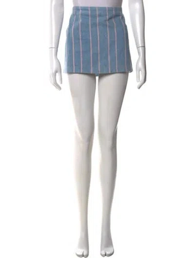 Pre-owned Alexander Wang Striped Mini Skirt In Blue