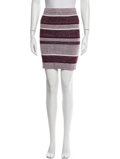 Pre-owned Alexander Wang Striped Mini Skirt In Burgundy