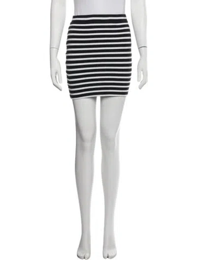 Pre-owned Alexander Wang Striped Mini Skirt In White