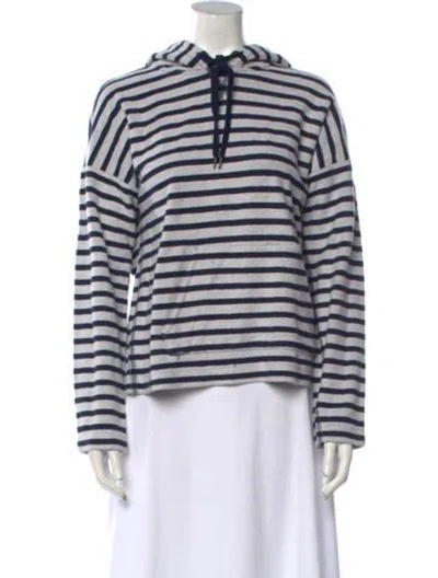 Pre-owned Alexander Wang Striped Mock Neck Sweater In Blue/grey
