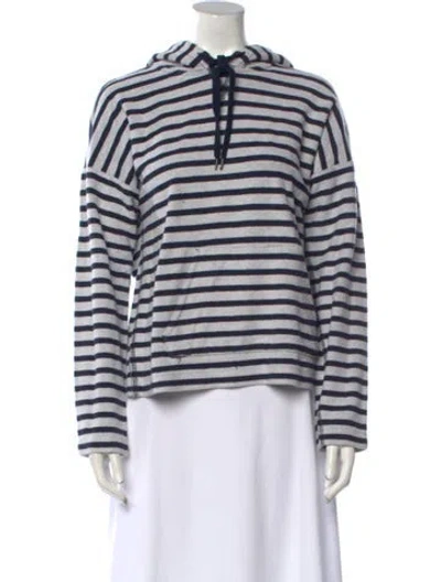 Pre-owned Alexander Wang Striped Mock Neck Sweater In Gray