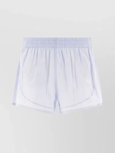 Alexander Wang Striped Pattern Shorts Pockets Elastic Waistband In White