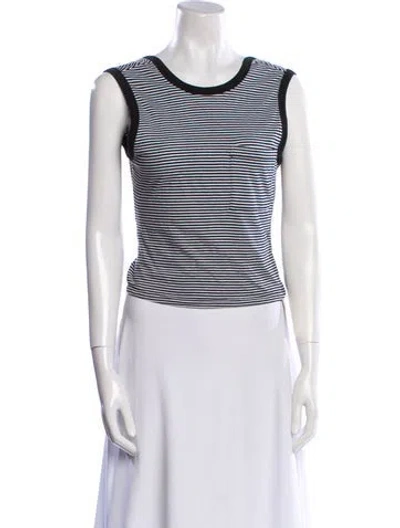 Pre-owned Alexander Wang Striped Scoop Neck Crop Top W/ Tags In Multi