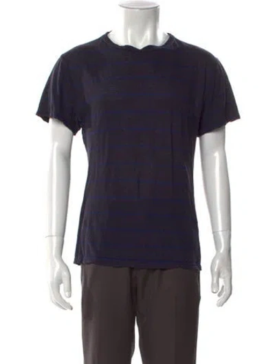 Pre-owned Alexander Wang Striped Short Sleeve Shirt In Blue