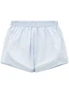 Alexander Wang Striped Shorts With Embroidery In Blue