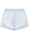 Alexander Wang Striped Shorts With Embroidery In Blue