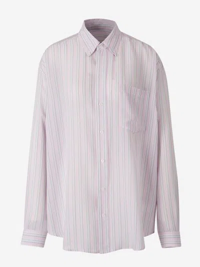 Alexander Wang Striped Silk Shirt In Pink