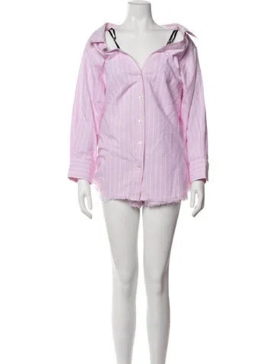 Pre-owned Alexander Wang Striped Square Neckline Jumpsuit In Pink