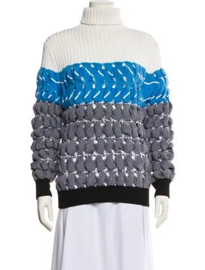 Pre-owned Alexander Wang Striped Turtleneck Sweater In Multi