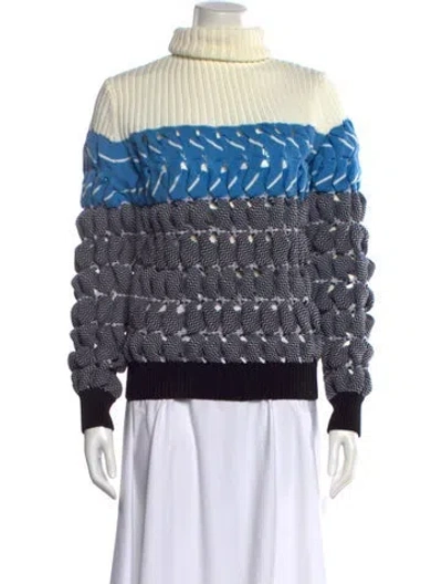 Pre-owned Alexander Wang Striped Turtleneck Sweater In Multi