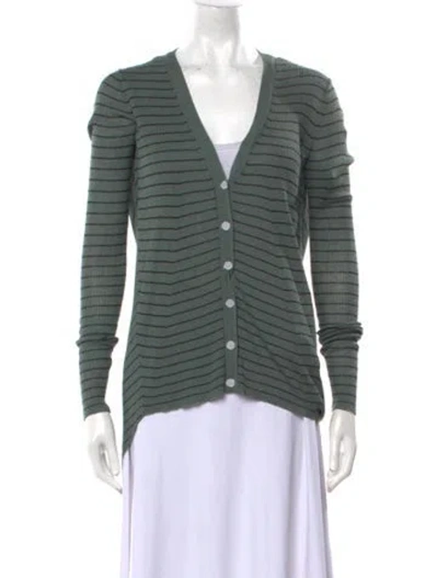 Pre-owned Alexander Wang Striped V-neck Sweater W/ Tags In Multi