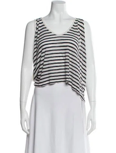 Pre-owned Alexander Wang Striped V-neck Top In Multi