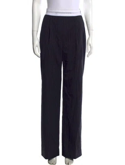 Pre-owned Alexander Wang Striped Wide Leg Pants In Blue