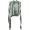 Alexander Wang Stripped Long Sleeve Top In Multicolor Viscose In Multi