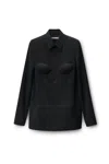 Alexander Wang Structured Button Down Romper In Black
