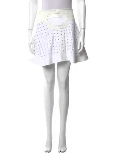 Pre-owned Alexander Wang Studded Accents Mini Skirt In White
