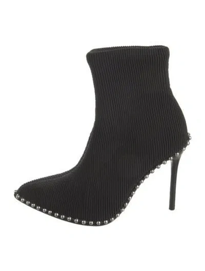 Pre-owned Alexander Wang Studded Accents Sock Boots In Black