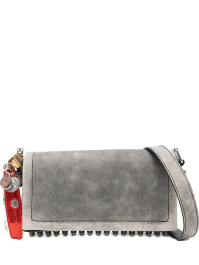 Alexander Wang Studded Flap Shoulder Bag In Gray