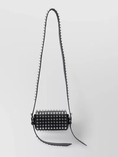 ALEXANDER WANG STUDDED RECTANGULAR SHOULDER BAG WITH ADAPTABLE STRAP