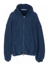 Alexander Wang Blue Zipped Hoodie In Blue