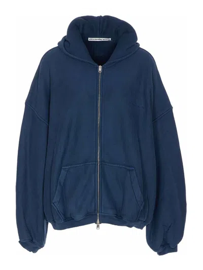 Alexander Wang Blue Zipped Hoodie