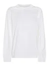 Alexander Wang Crewneck Long Sleeve Waffle Knit Top In White