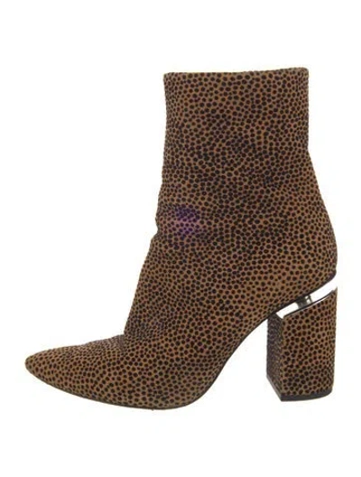 Pre-owned Alexander Wang Suede Animal Print Boots In Brown
