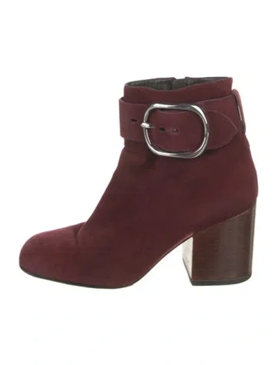 Pre-owned Alexander Wang Suede Boots In Burgundy