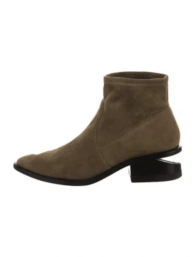 Pre-owned Alexander Wang Suede Boots In Green