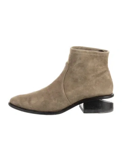 Pre-owned Alexander Wang Suede Boots In Green