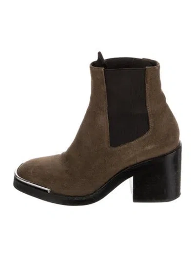 Pre-owned Alexander Wang Suede Chelsea Boots In Green