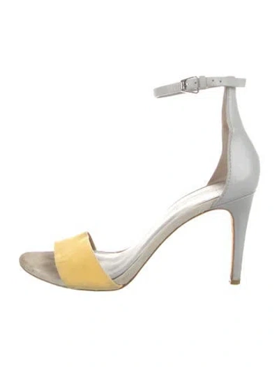 Pre-owned Alexander Wang Suede Colorblock Pattern D'orsay Pumps In Gray