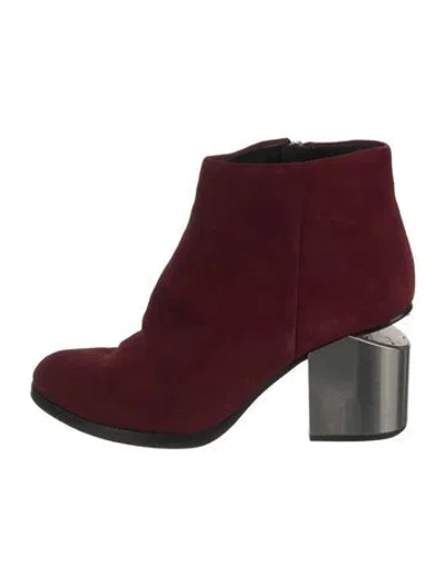 Pre-owned Alexander Wang Suede Cutout Accent Boots In Burgundy