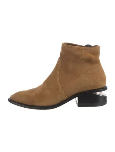 Pre-owned Alexander Wang Suede Cutout Accent Boots In Neutral