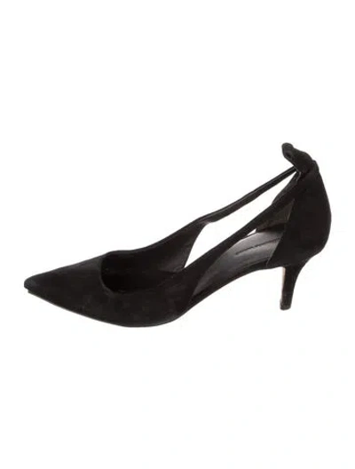 Pre-owned Alexander Wang Suede Cutout Accent Slingback Pumps In Black