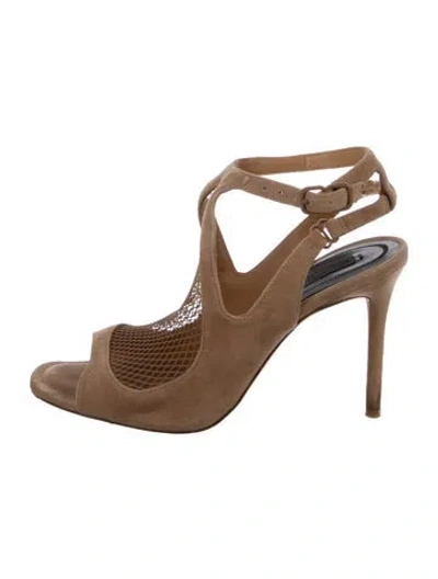 Pre-owned Alexander Wang Suede Mesh Accents Sandals In Neutral