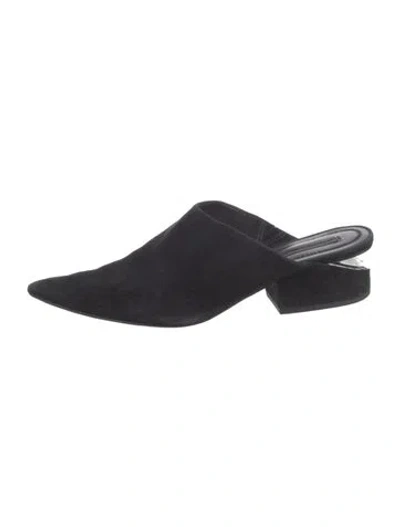 Pre-owned Alexander Wang Suede Mules In Black