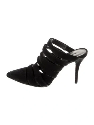 Pre-owned Alexander Wang Suede Mules In Black