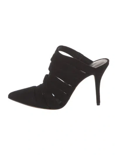 Pre-owned Alexander Wang Suede Mules In Black
