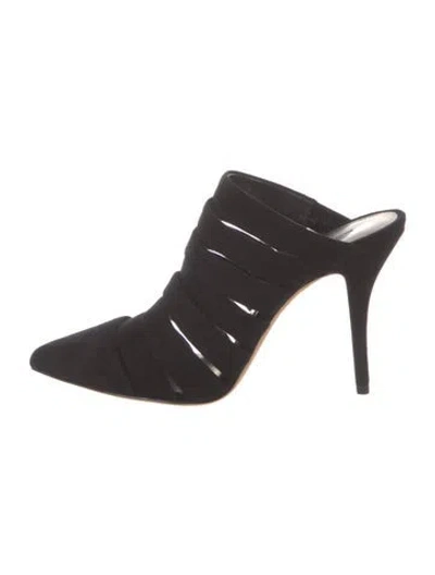Pre-owned Alexander Wang Suede Mules In Black