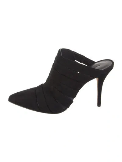 Pre-owned Alexander Wang Suede Mules In Black