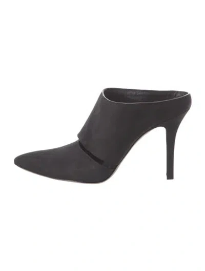 Pre-owned Alexander Wang Suede Mules In Black