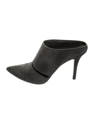 Pre-owned Alexander Wang Suede Mules In Black