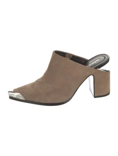 Pre-owned Alexander Wang Suede Mules In Gray